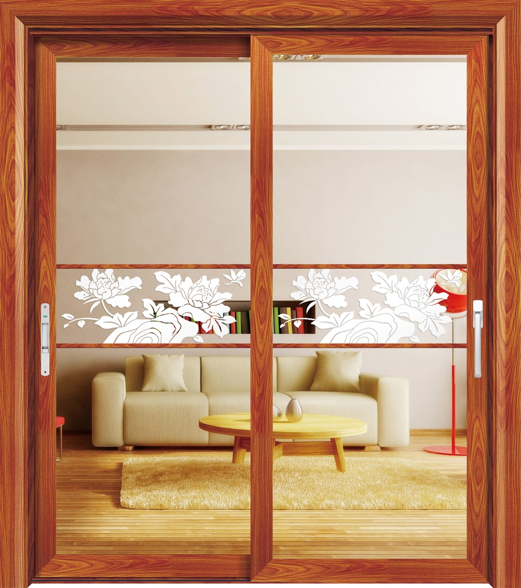 门业图片-铝合金门窗广东康盈制造暗花玻璃铝合金门窗打造高品质生活KY-50--图片